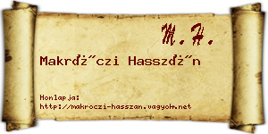 Makróczi Hasszán névjegykártya